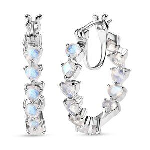 Earrings Heart Hoop in Platinum Bond